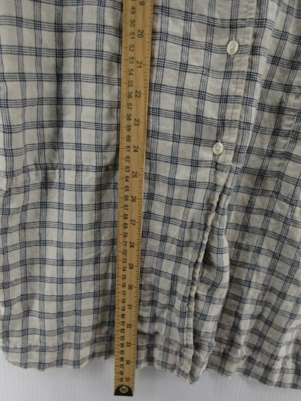 Uniqlo Ines De La Fressange Dress Medium Linen Shirt Button Up Check - Picture 4 of 11